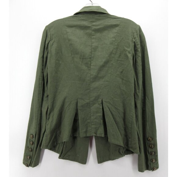 Free People Blazer XS Linen Blend Jacket Double Breasted Military - Picture 6 of 11
